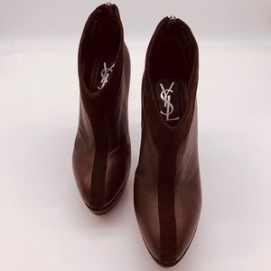 Yves Saint Laurent Leather and Suede Ankle Boots
